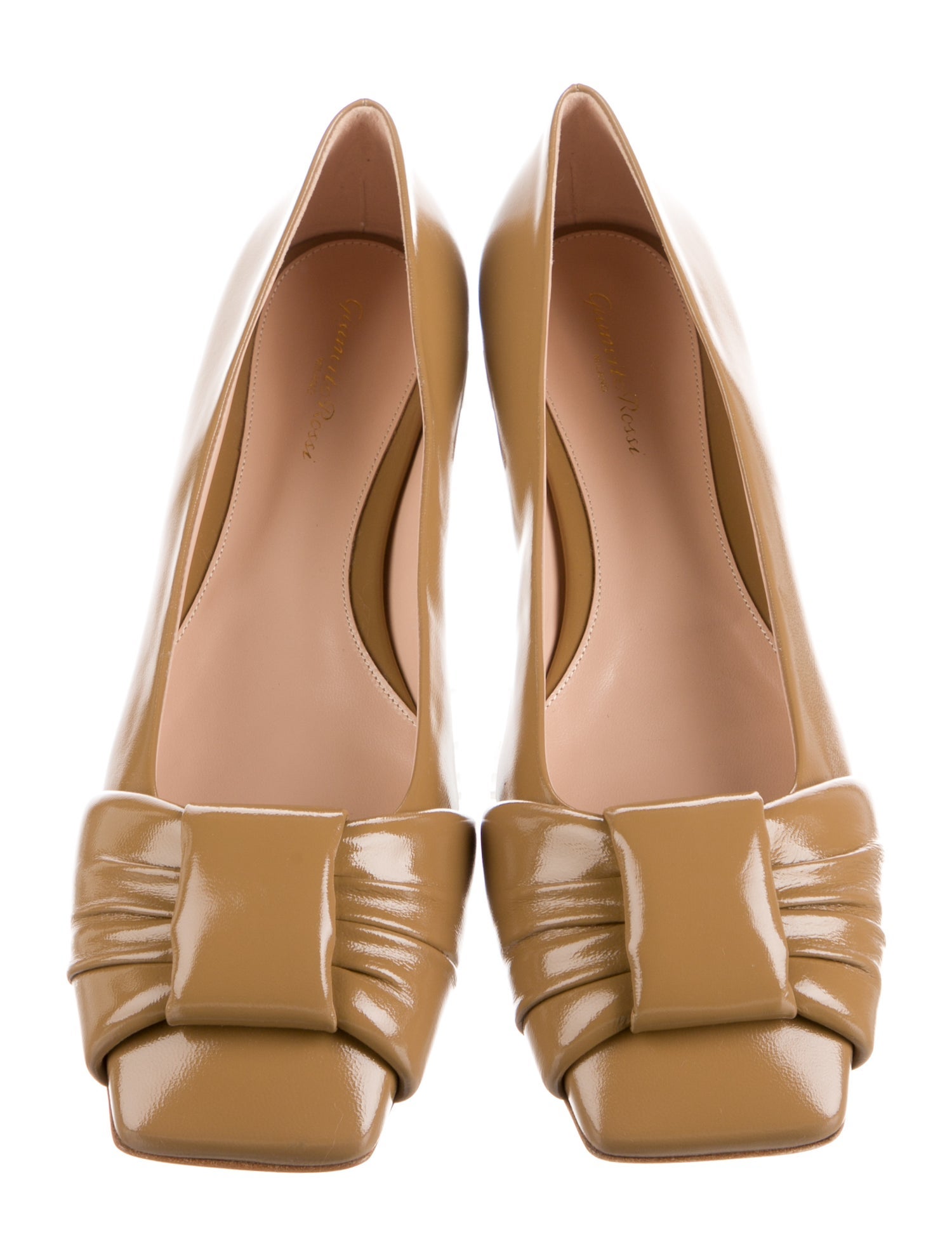 Gianvito Rossi Patent Leather Leather Trim Embellishment Ballet Flats